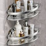 2PCS Organiser Storage Rack Corner Shower Caddy Self Adhesive Bathroom Shelf UK