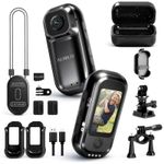 AIJOLLY 2K POV Action Camera, GPS & AI Recognition App, 1.47" Screen, Black