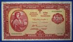 1975 Ireland Irish Eire, Twenty pound £20 banknote, Lady Lavery, TEAR   [33286]