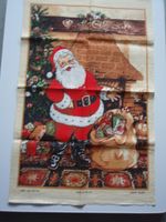 Vintage Lamont Linen/Cotton Tea Towel - Father Christmas 18.5" x 30"