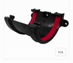 Freeflow Black 112mm Half Round Plastic Guttering Union Bracket Black FRR602