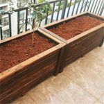 Outdoor Raised Garden Bed Planter Box Square Flowers Herbs Pot Porch Patio Deco