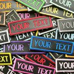 Personalised Embroidered Text Patch Iron & Sew On Custom Morale Badge Label P8