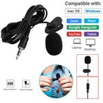 Mini Lavalier Clip-on Lapel Mic Microphone 3.5mm For Mobile Phone PC Recording