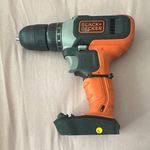 BLACK+DECKER 18V Cordless Drill/Driver Keyless Chuck Battery Orange/Black no bat