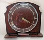 VINTAGE OLD ART-DECO MANTLE CLOCK (SMITHS?) now converted into a quartz battery.
