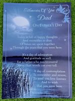 Memories Of You Dad On Fathers Day 7"x5" Laminated Memorial Grave Card REF0064