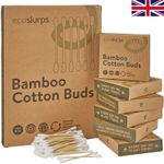 EcoSlurps Bamboo Cotton Buds - British Eco friendly Cotton Wool Swabs, Qtips