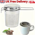 Stainless Steel Mesh Tea Infuser Strainer Metal Loose Leaf Cup Filter With Lid