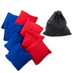 Cornhole Bean Bag Set of 8 Red & Blue Toss Bags with Storage Bag