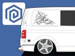 LARGE 2x Compass Mountain Vinyl Decals For Camper Van Caravan Sticker Graphic