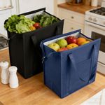 Large Insulated Reusable Grocery Bag with Zipper Front Pocket Keep Cool/Warm