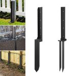 2/4x Heavy Duty Fence Post Anchor Repair Kit Support Stakes Steel Ground Spike