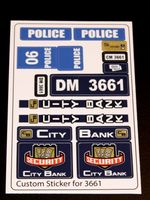 Custom Decal for 3661 Replacement Sticker Sheet