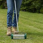 OUTDOOR GARDEN LAWN AERATOR SPIKE SOIL ROLLER GARDENING TOOL GRASS ROLLING STEEL