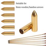 12pcs Stainless Steel 94 Grain Glue In Point Tips for Wood Arrows DIY