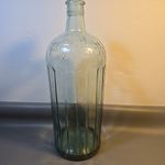 Antique Victorian Large Aqua Blue Poison Bottle Embossed No Stopper 19th Century