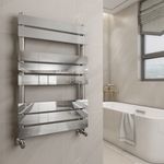 Minimalist Bathroom Flat Panel Heated Towel Rail Radiator Rad Chrome 800x500mm