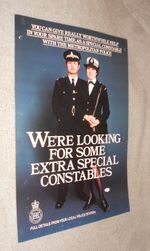 METROPOLITAN POLICE ORIGINAL POSTER circas 1980s. SPECIAL CONSTABLES 15 x 10 ins