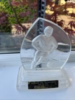 Roker Park Testimonial Trophy For Richard Dickie Ord.  Heavy Etched Glass.