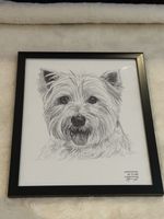 Limited Ed Westie Portrait Framed . In Excellent Condition. By Arcadia. 19/1000