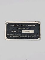 Eastern Coach Works Lowestoft ECW Bus Coach Body Plate No 21113 Original