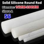White Solid Silicone Round Rod Materials Ø 16MM-200MM, L=100MM-500MM Shore A 56
