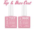 Aliver Top Coat + Base Coat for UV LED Lamp Nail Gel Polish Treatment 15ml