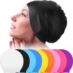 Extra Large Silicone Swim Cap for Dreadlocks Protect Ears Long Hair Diving Hats