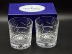 PAIR of ROYAL DOULTON Crystal JASMINE Rummer WHISKY GLASSES BOXED