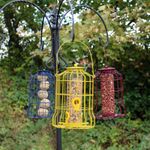 Wild Bird Feeder 3pcs Seed Nut Fat Ball Metal Hanging Squirrel Proof Guard Cage