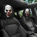 2PCS Halloween Clown Print Car Headrest Covers Universal Washable Seat Decor