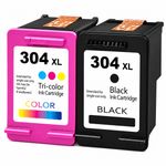 2X Ink Cartridges Compatible for HP 304 HP Envy 5010 5020 5030 5032 Deskjet 2620