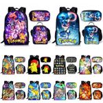 3D Pikachu Backpack Rucksack School Bag Bookbag Lunch Bag Pencil Case Gift UK