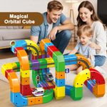 Electric Train Set Flexible Race Track for Kid 51 Pcs Car Track for Toddlers 3-8