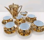 Rare (1950s) German “Johann Seltmann” Gold Gilded 15 Piece Porcelain Coffee Set