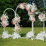 Wisfor Metal Arch Backdrop Stand Set of 3 Wedding Arch Frame for Birthday Party