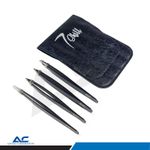Azatek 4pcs/set Eyebrow Tweezers Multifunctional Hair Pluckers German Steel UKCA