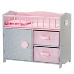 Polka Dots Princess Baby Doll Crib with Storage and Bedding, Pink/Grey