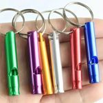 Whistle Emergency Survival Keychain Metal Distress Hiking Camping Safety Keyring