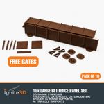 OO Gauge 6ft Wooden Fence Panels Gates Supports Model Railway Scenery 10 Pack
