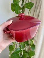 Ceramic Crock Pot - Berry Red - Sweden Gratina Rorstrand - Gunnar Nylund
