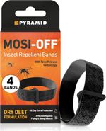 Pyramid Mosquito Repellent Bracelet with DEET. 4 Pack Mosquito Bands for Adults