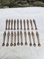 Original Set Of Antique - Cast Iron - Bronze Coated Stair Runner Clips x 20 .