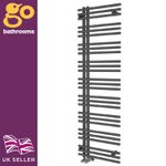 Designer Grey Offset Heated Towel Rail Vertical Bathroom Radiator 1600x500mm