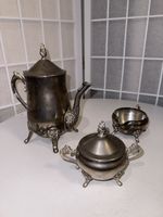 Vintage silverplated tea service set Including Tea Pot, Creamer Jug & Sugar Bowl