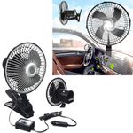 6" 12V CLIP ON CAR OSCILLATING FAN 2M CABLE SPEED CONTROLLER TRUCK VAN COOLING N
