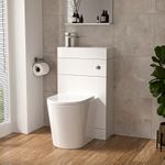 Nes Home Compact 2-in-1 Back to Wall Toilet and WC Unit Combined Basin