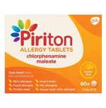 Piriton Allergy Relief Tablets - Allergies of Skin, Food, Pet, Insects - 60 TABS