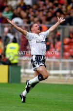 1991 PAUL GASCOIGNE PHOTO PRINT TOTTENHAM SPURS WHITE HART LANE HOTSPUR